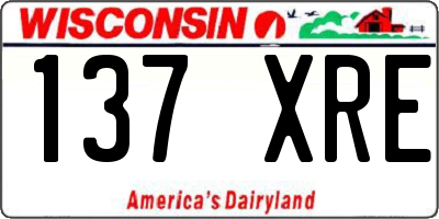 WI license plate 137XRE