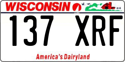 WI license plate 137XRF