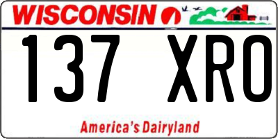 WI license plate 137XRO