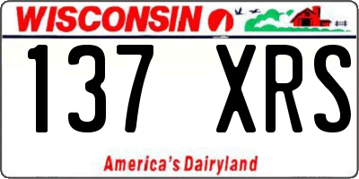 WI license plate 137XRS