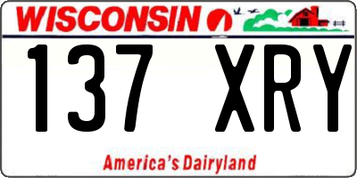 WI license plate 137XRY