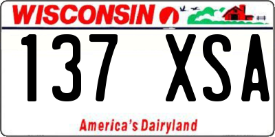 WI license plate 137XSA
