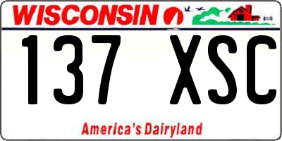 WI license plate 137XSC