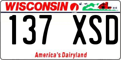 WI license plate 137XSD