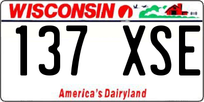 WI license plate 137XSE
