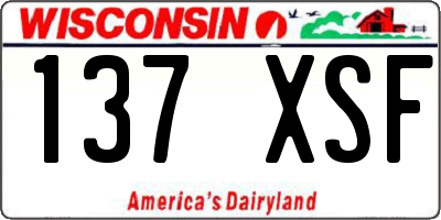 WI license plate 137XSF