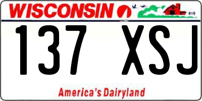 WI license plate 137XSJ