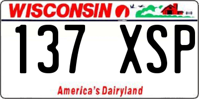 WI license plate 137XSP