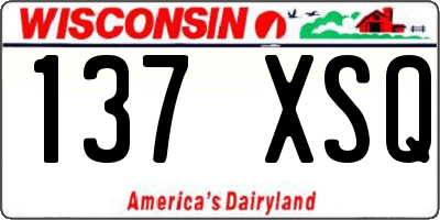 WI license plate 137XSQ