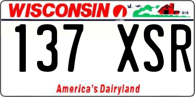 WI license plate 137XSR