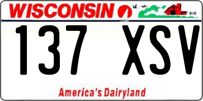 WI license plate 137XSV