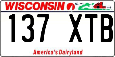 WI license plate 137XTB