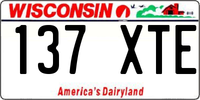 WI license plate 137XTE