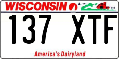 WI license plate 137XTF