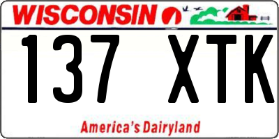 WI license plate 137XTK