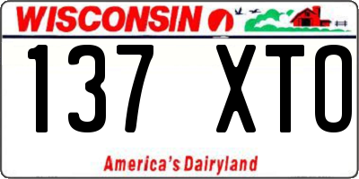 WI license plate 137XTO