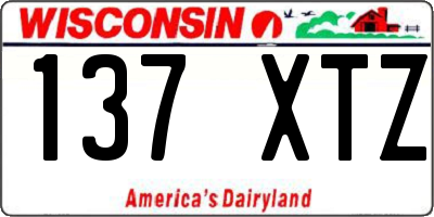 WI license plate 137XTZ