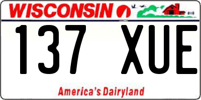 WI license plate 137XUE