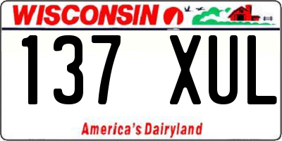 WI license plate 137XUL