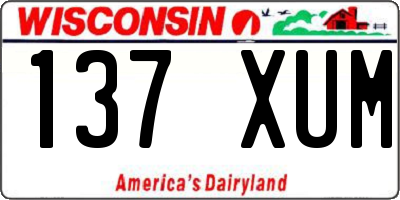 WI license plate 137XUM