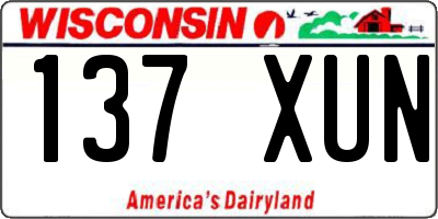 WI license plate 137XUN