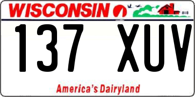 WI license plate 137XUV