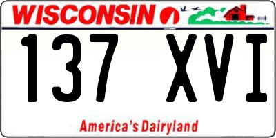 WI license plate 137XVI