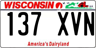 WI license plate 137XVN