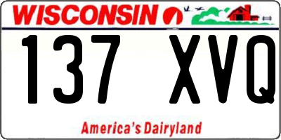 WI license plate 137XVQ