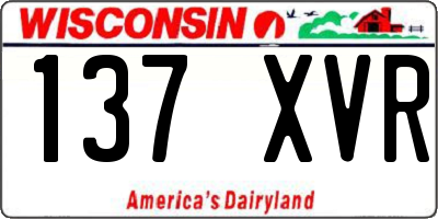 WI license plate 137XVR
