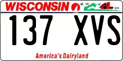 WI license plate 137XVS
