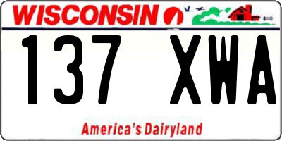 WI license plate 137XWA