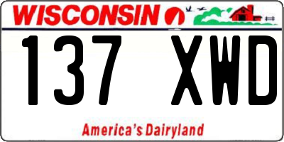 WI license plate 137XWD