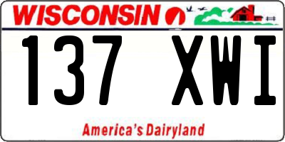 WI license plate 137XWI