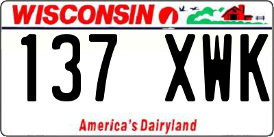 WI license plate 137XWK