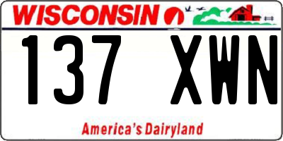 WI license plate 137XWN