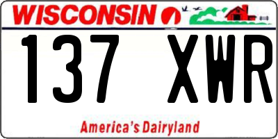WI license plate 137XWR