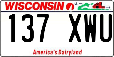 WI license plate 137XWU