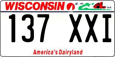 WI license plate 137XXI