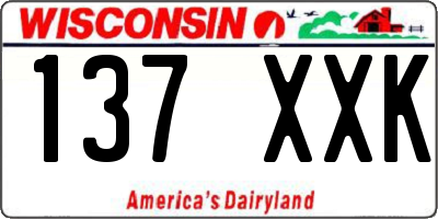 WI license plate 137XXK