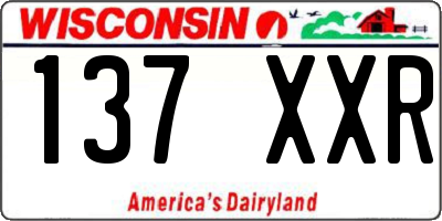 WI license plate 137XXR