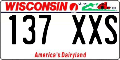 WI license plate 137XXS