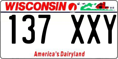 WI license plate 137XXY