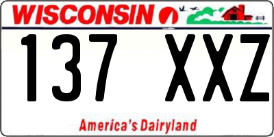 WI license plate 137XXZ