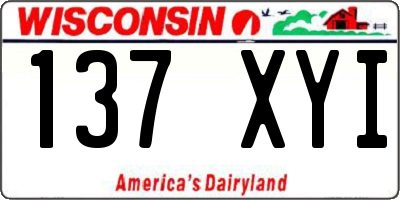 WI license plate 137XYI