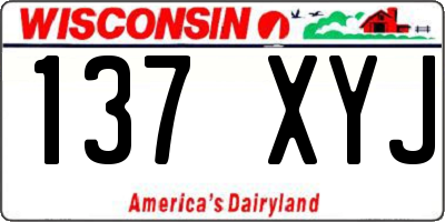 WI license plate 137XYJ