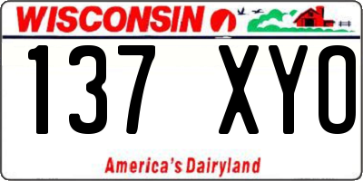 WI license plate 137XYO