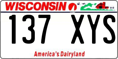 WI license plate 137XYS