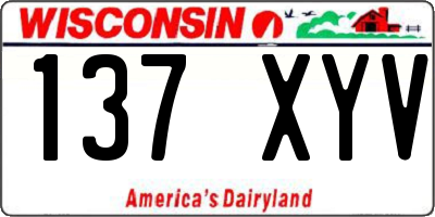 WI license plate 137XYV