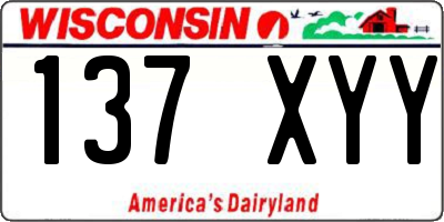 WI license plate 137XYY